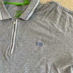 Hugo Boss Zip collar polo shirt.